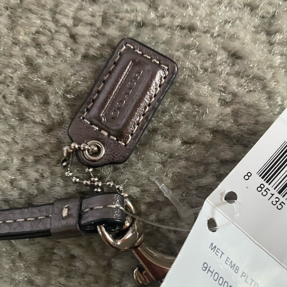 Coach Embossed Gunmetal Wristlet NWT - Picture 3 of 5